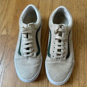 VANS Old Skool Twill Turtledove/Green Skate Sneakers. W size 10 / M size 8.5